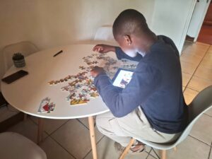 clarion house puzzle in dining area